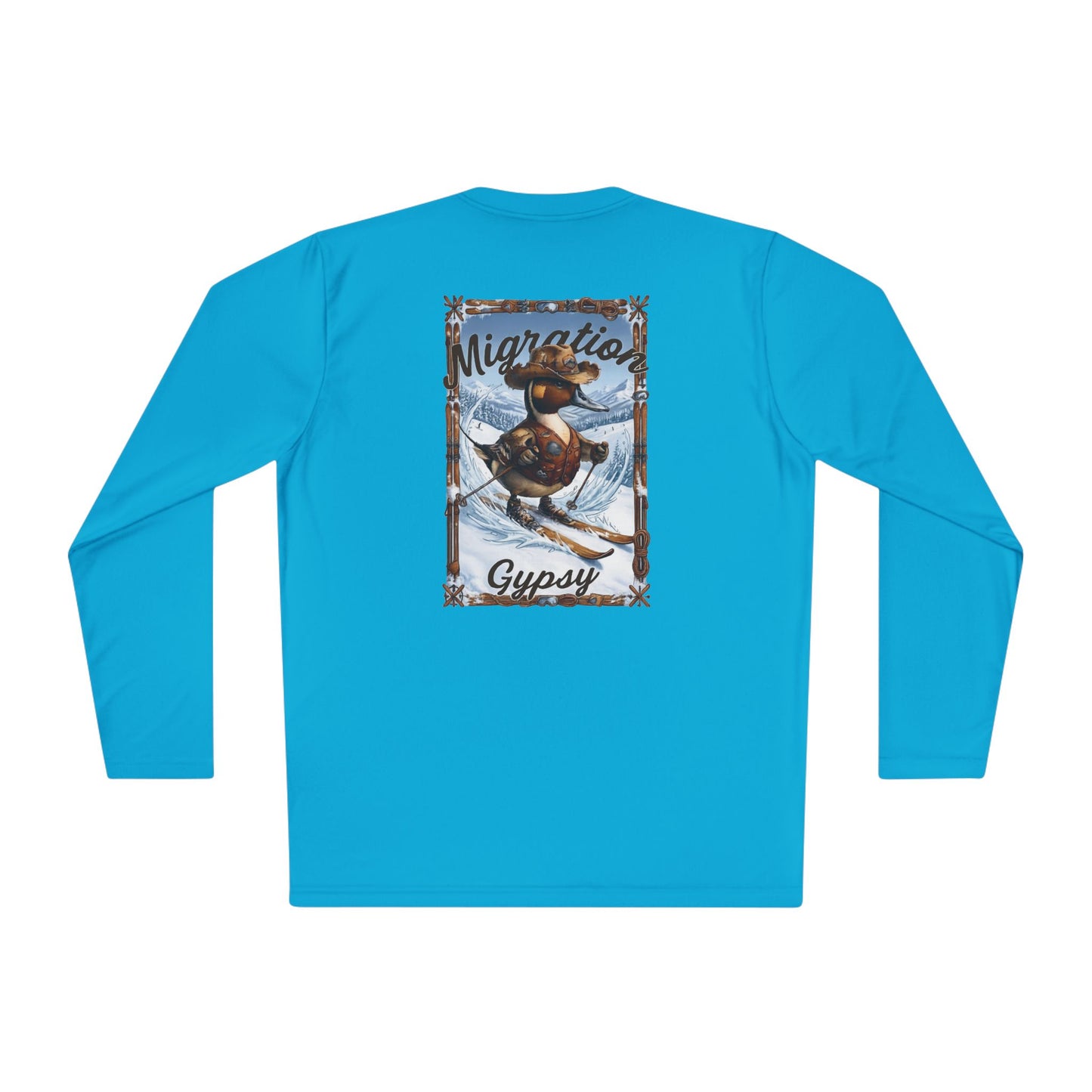 Long Sleeve MG Winter Front Snow Ski Pintail on Back Performance Tee