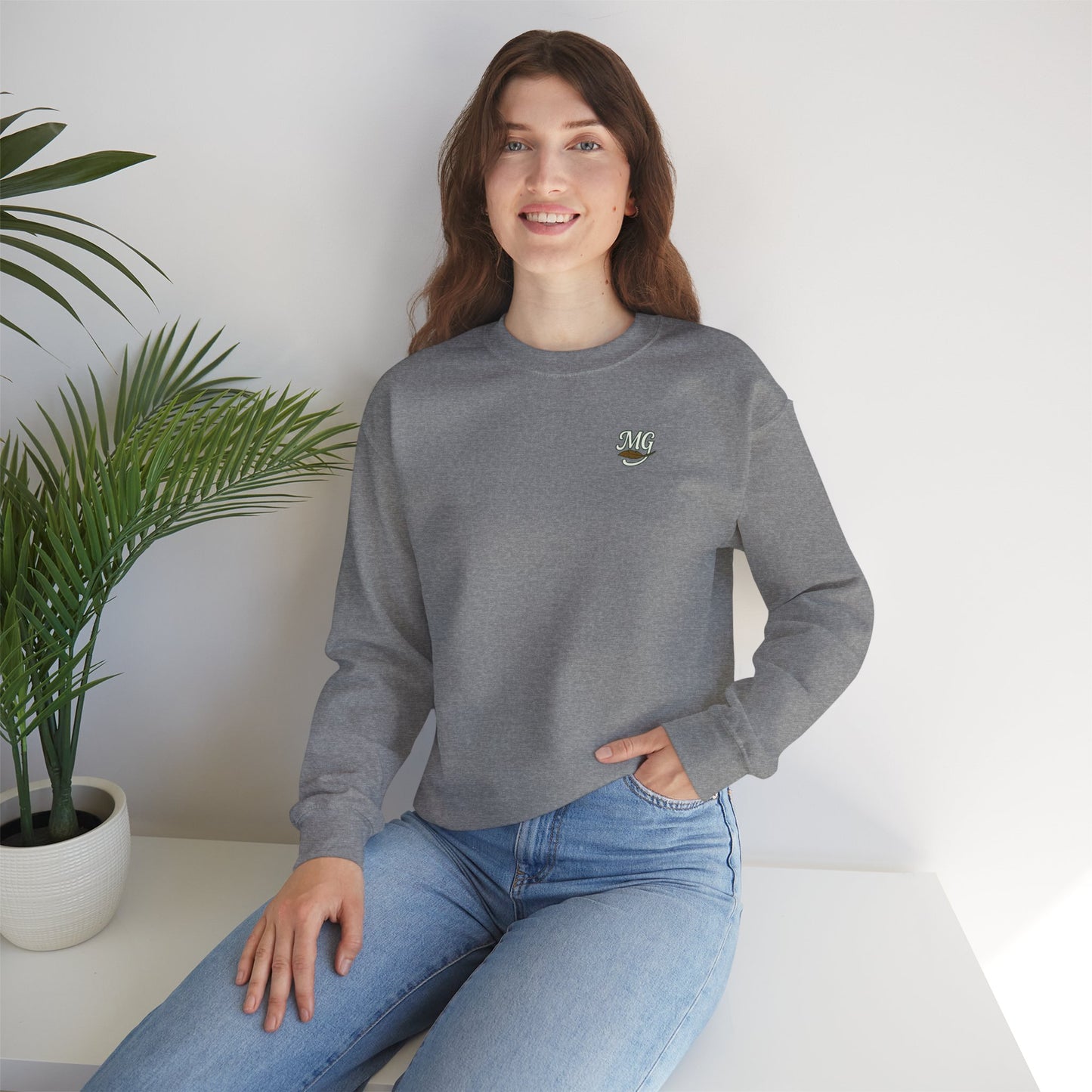 Unisex Migration Gypsy Sweatshirt | Park Bench Mossy Forest Scene