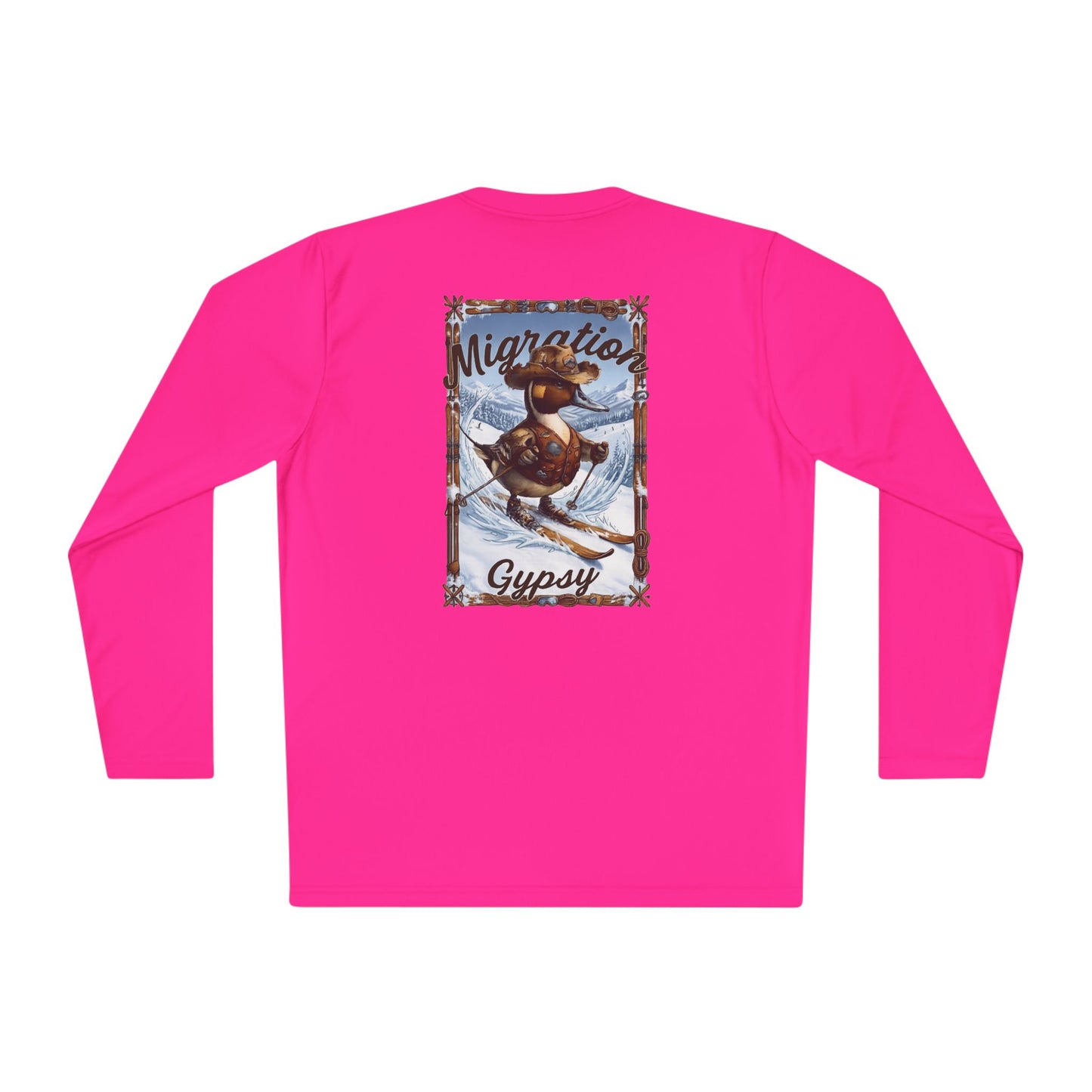 Long Sleeve MG Winter Front Snow Ski Pintail on Back Performance Tee