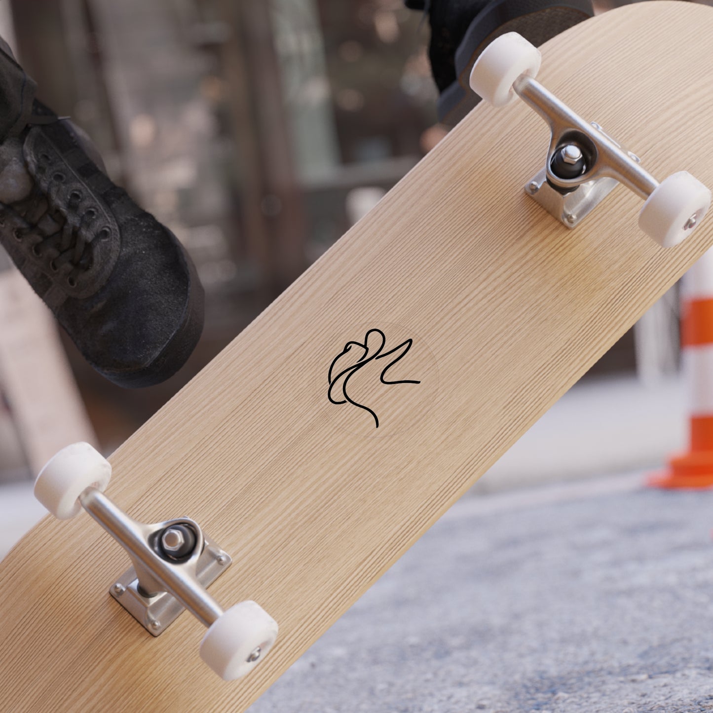 Cowboy Duck Line Art Sticker — Round Transparent Outdoor Decal