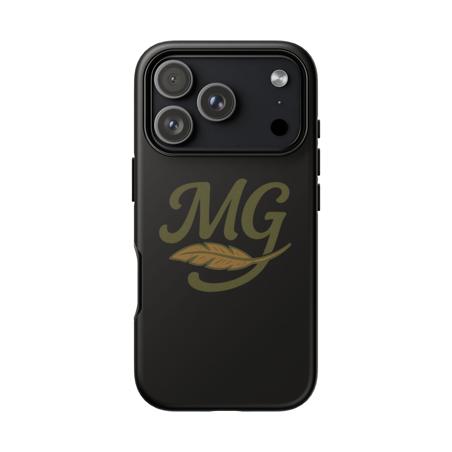 Tough Cases Phone Case — MG Dark Monogram with Leaf Graphic