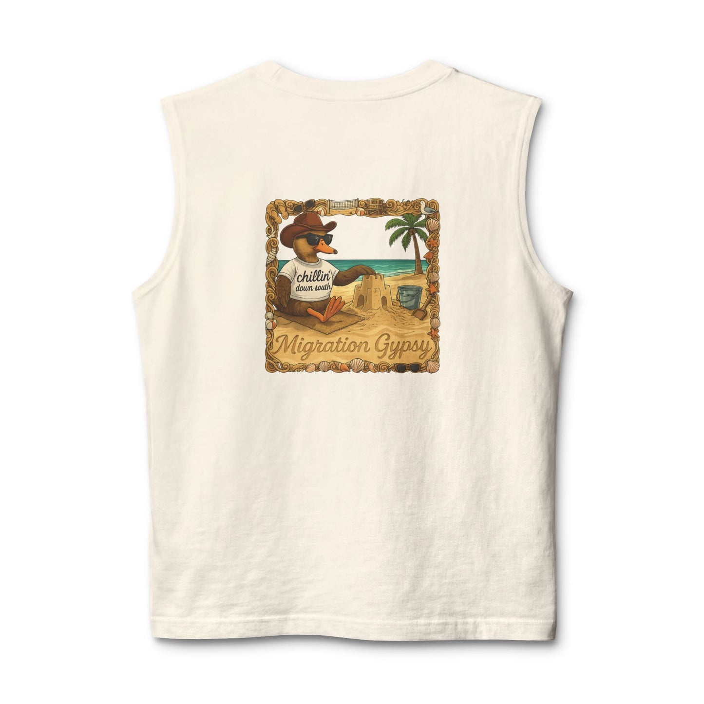 Muscle Tank — Duck Beach Chillin (MG Chest Logo)