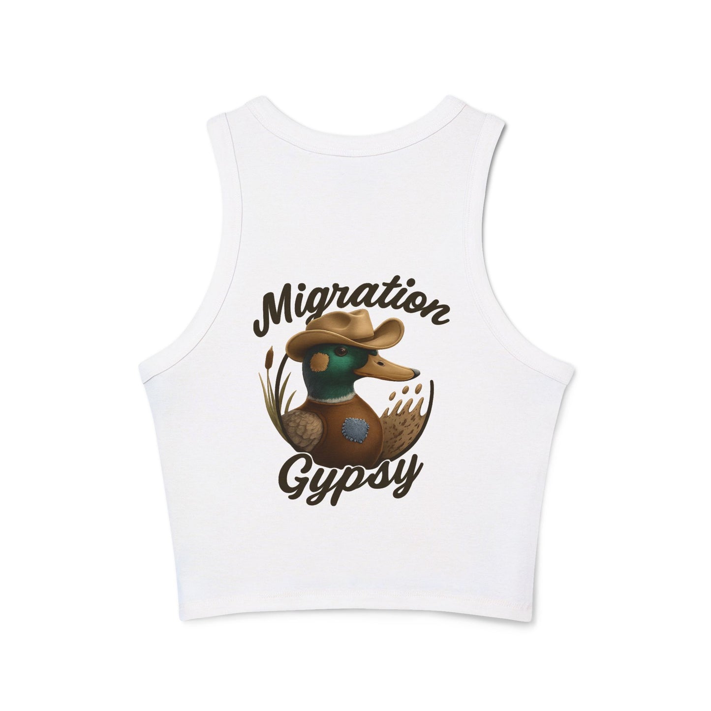 Women's Fitted Micro Mallard Rib Racer Tank Top MG Front
