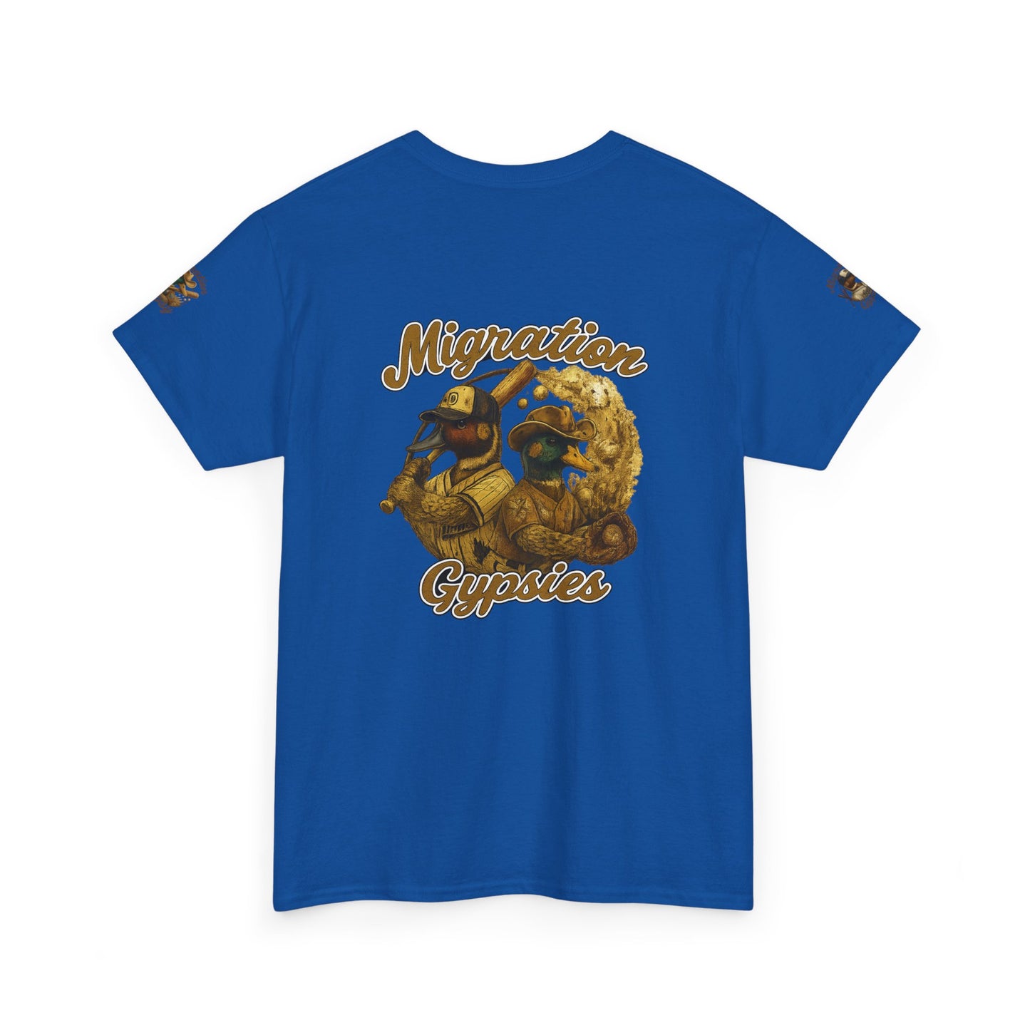 Migration Gypsies T‑Shirt — Front Baseball MG, Player Sleeves
