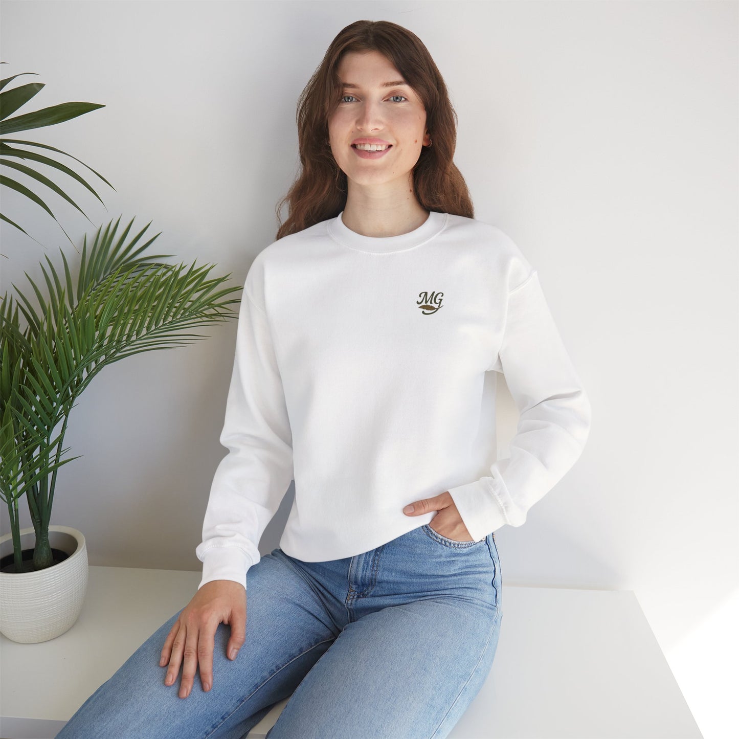 Unisex Migration Gypsy Sweatshirt | Park Bench Mossy Forest Scene