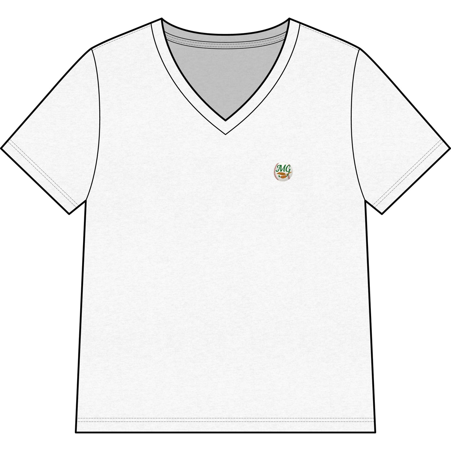 Ladies MG Pintail Baseball V-Neck Tee