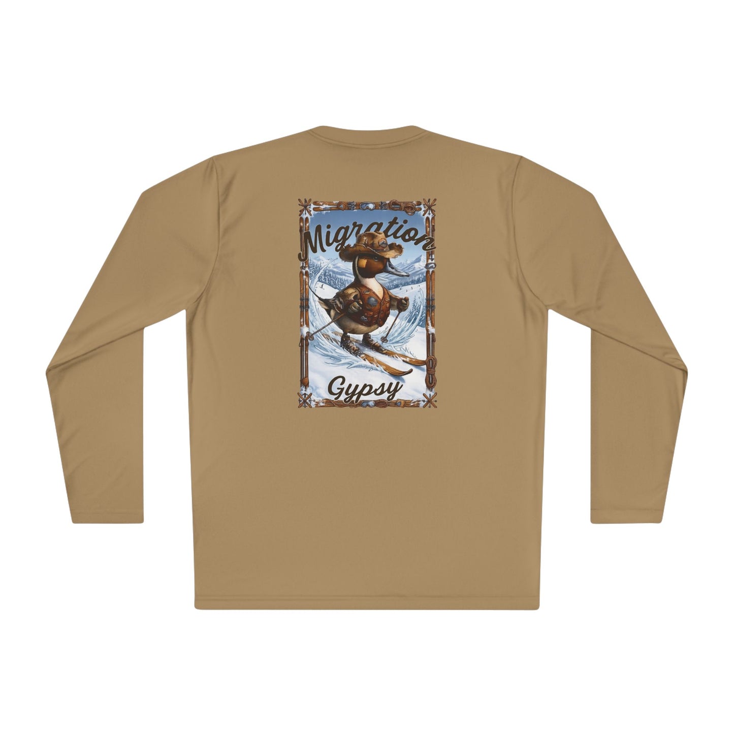 Long Sleeve MG Winter Front Snow Ski Pintail on Back Performance Tee