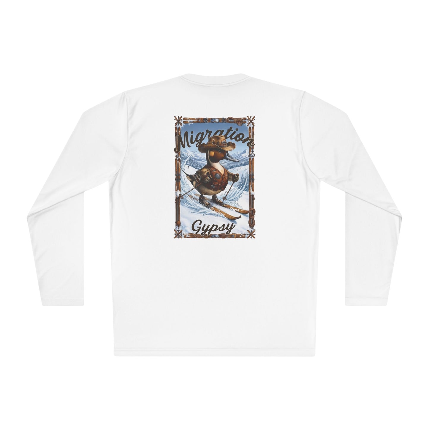 Long Sleeve MG Winter Front Snow Ski Pintail on Back Performance Tee