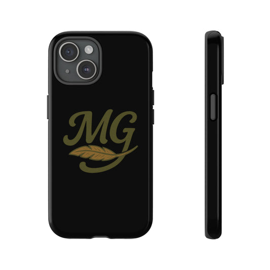 Tough Cases Phone Case — MG Dark Monogram with Leaf Graphic