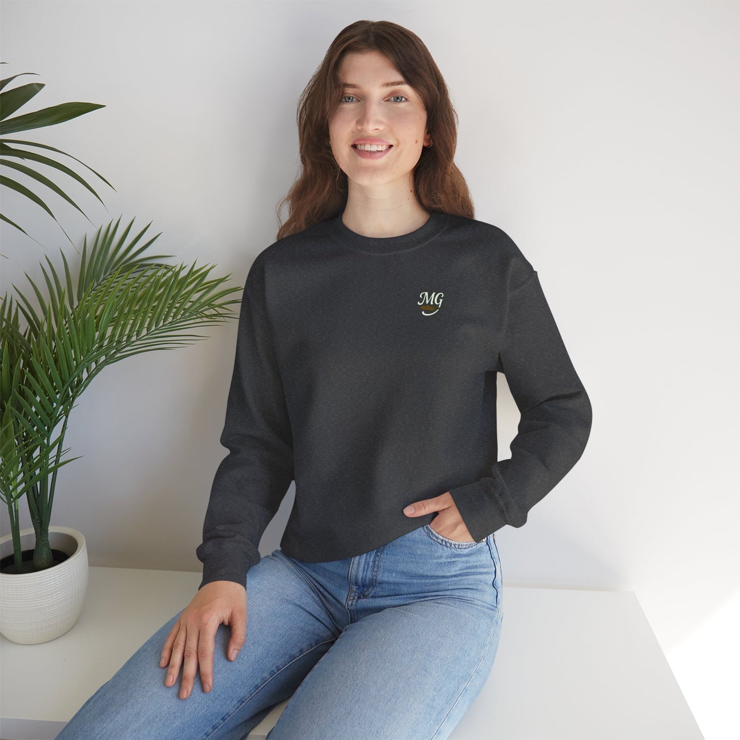 Unisex Migration Gypsy Sweatshirt | Park Bench Mossy Forest Scene