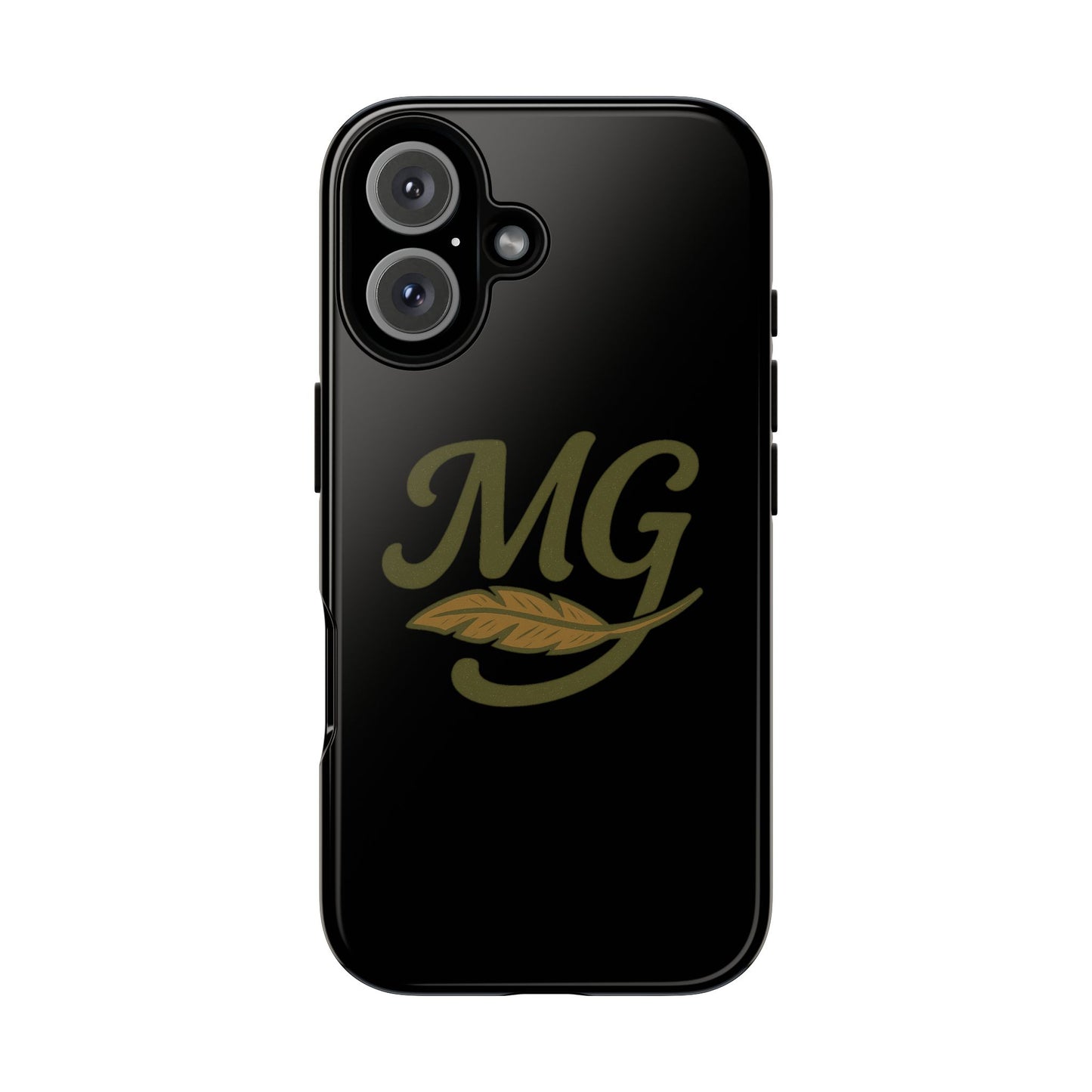 Tough Cases Phone Case — MG Dark Monogram with Leaf Graphic