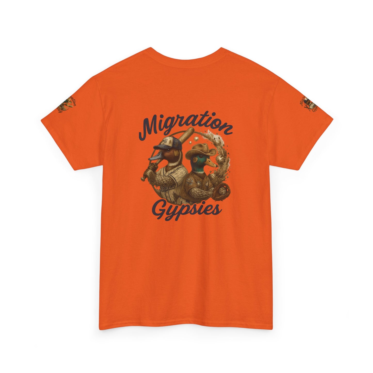Migration Gypsies T‑Shirt — Front Baseball MG, Player Sleeves