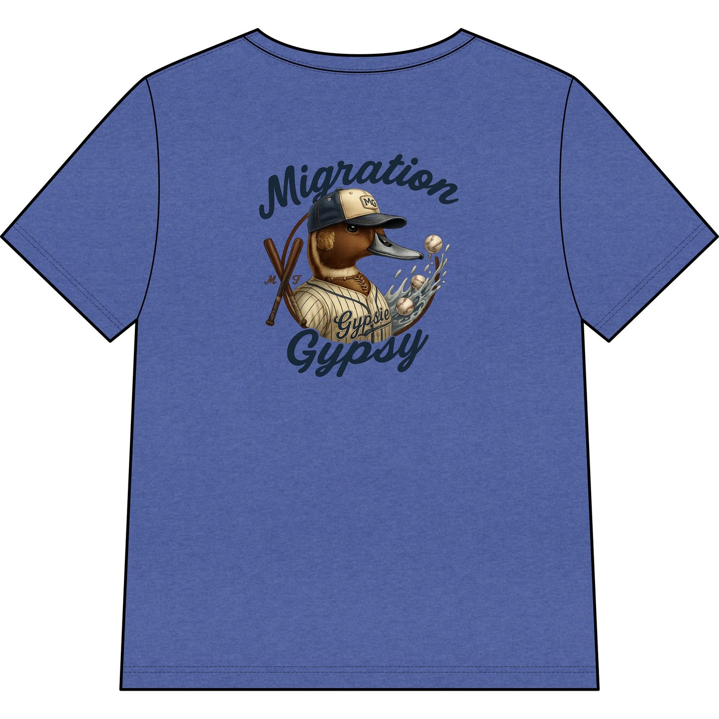 Ladies MG Pintail Baseball V-Neck Tee