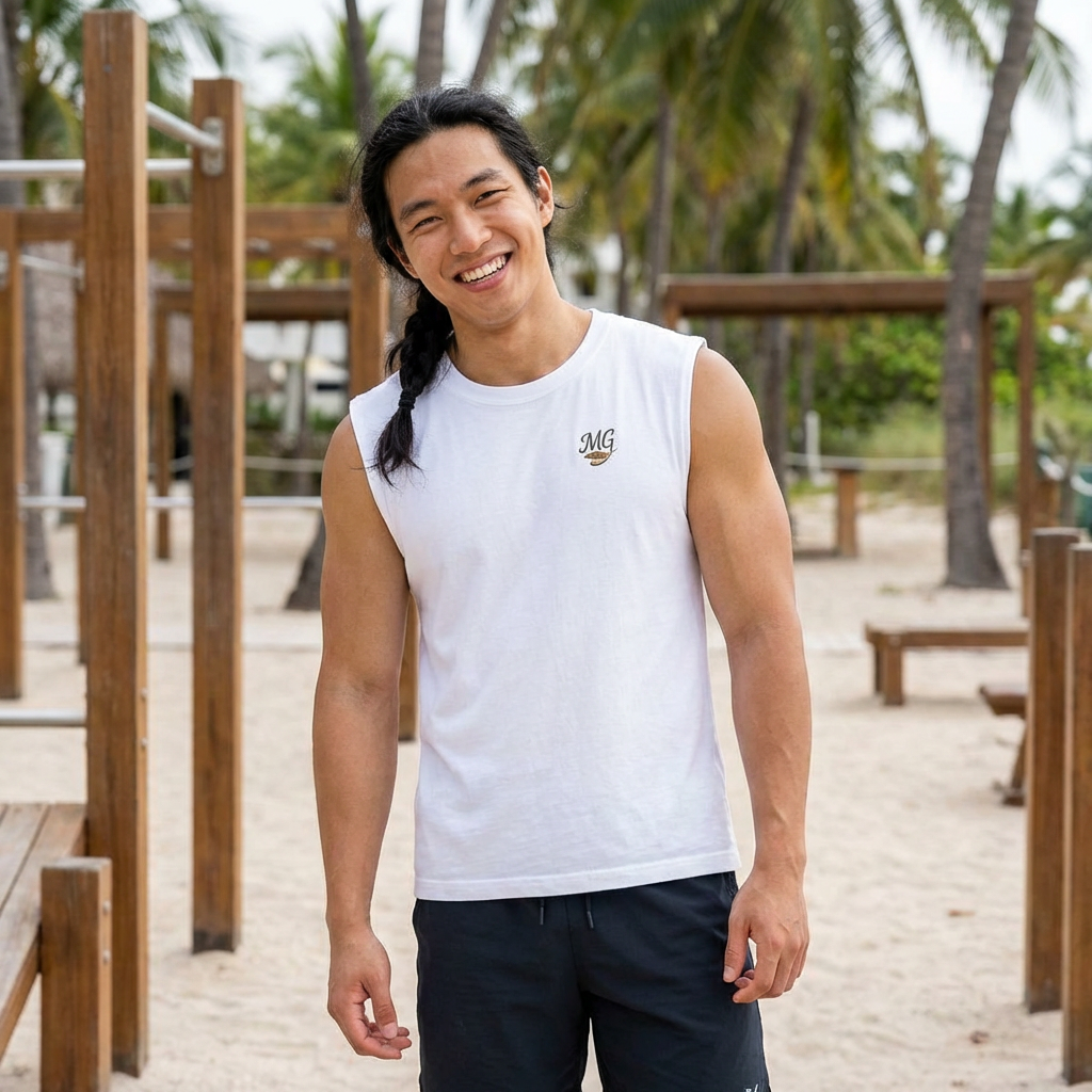 Muscle Tank — Duck Beach Chillin (MG Chest Logo)