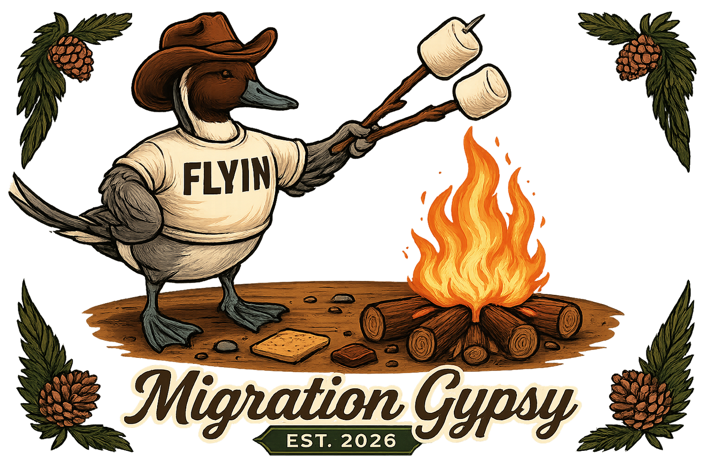 Flyin' Campfire T-Shirt — 2 Back Styles