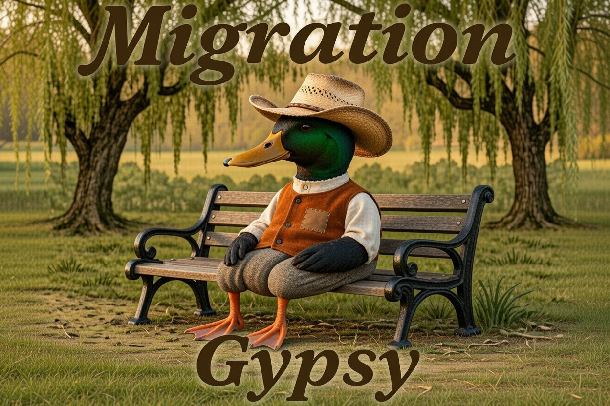 Unisex Migration Gypsy Sweatshirt | Park Bench Mossy Forest Scene