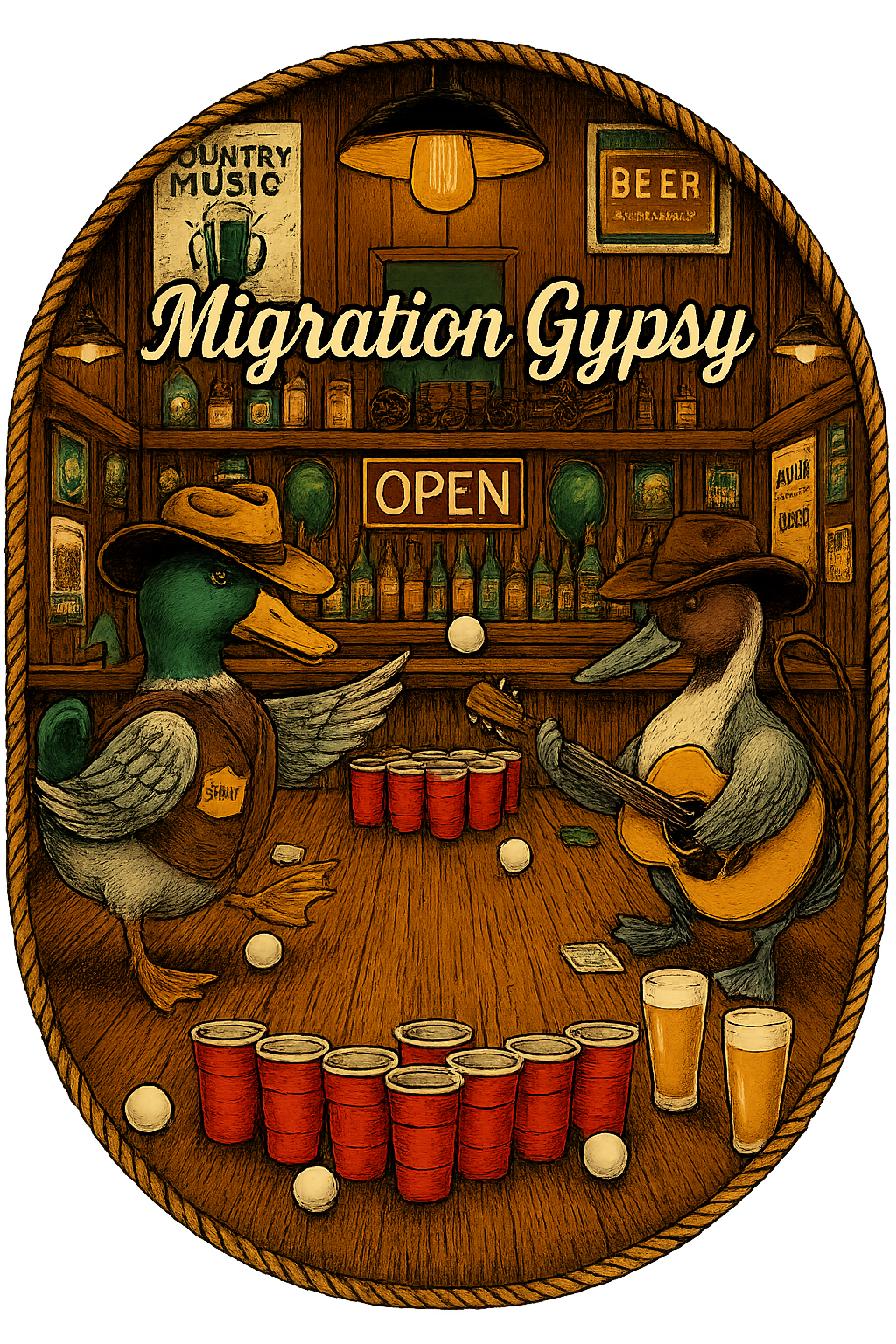 Gypsy Beer Pong Unisex Heavy Cotton Tee