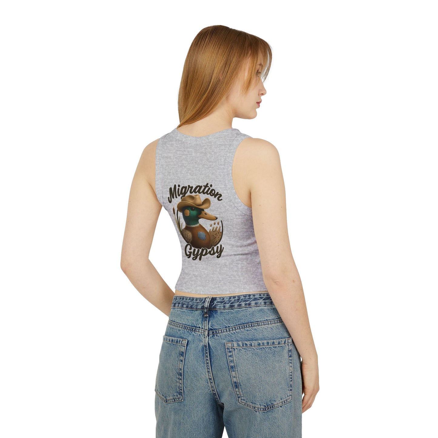Women's Fitted Micro Mallard Rib Racer Tank Top MG Front