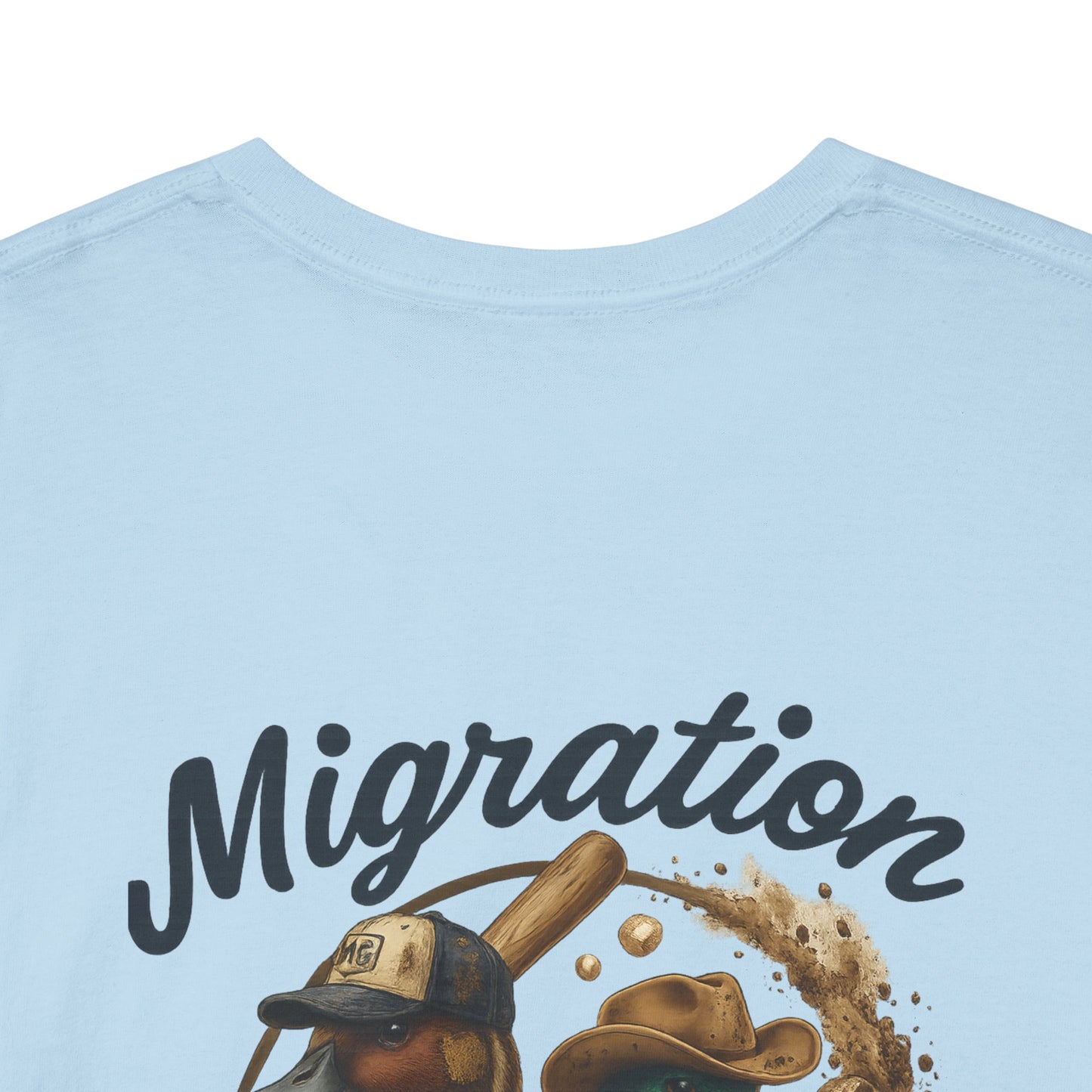 Migration Gypsies T‑Shirt — Front Baseball MG, Player Sleeves