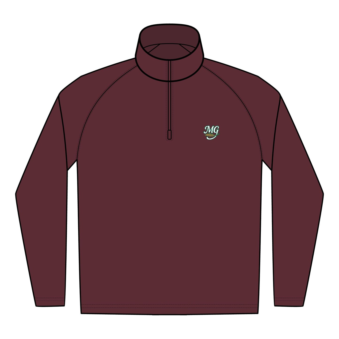 Quarter-Zip Pullover — Embroidered MG Logo Performance Top