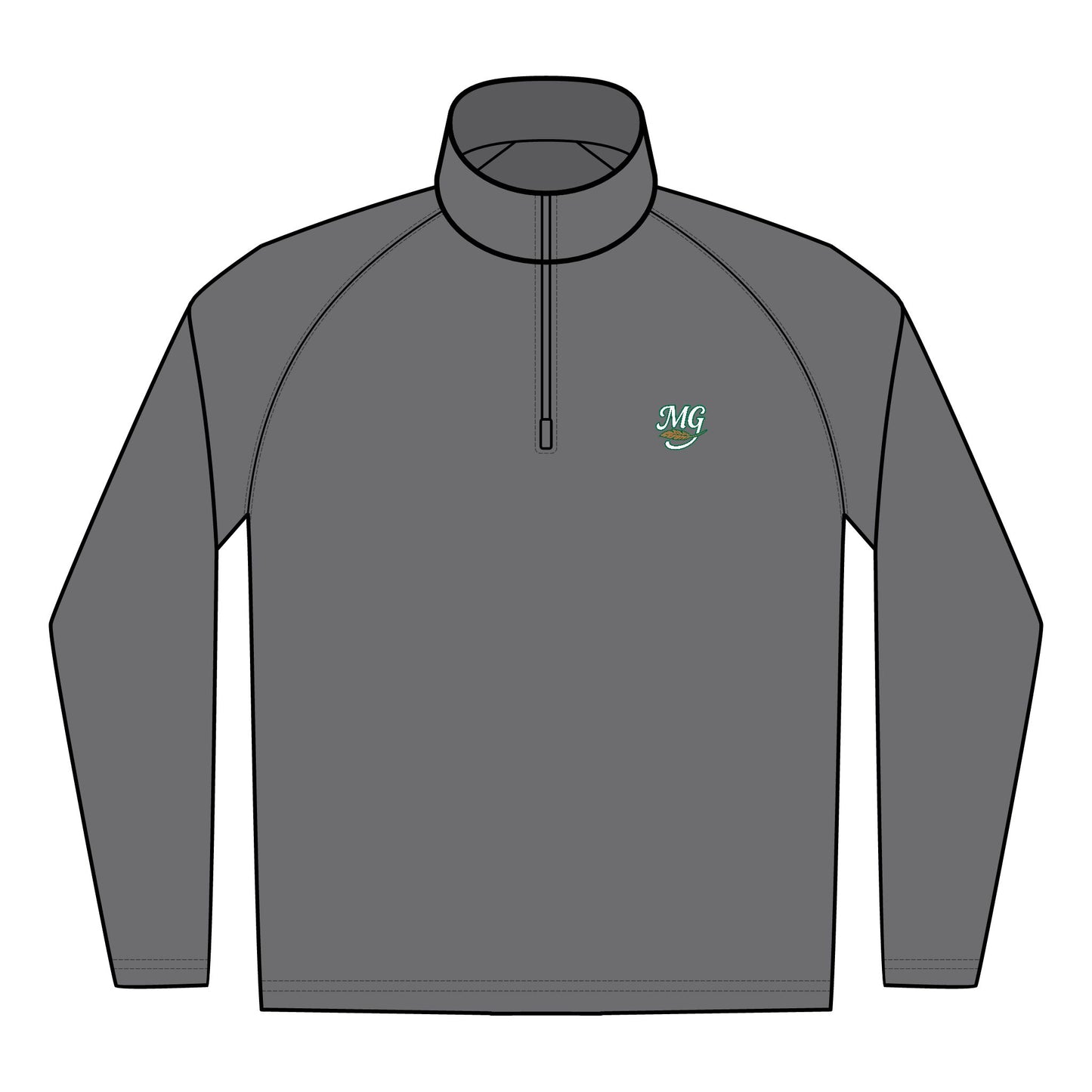 Quarter-Zip Pullover — Embroidered MG Logo Performance Top