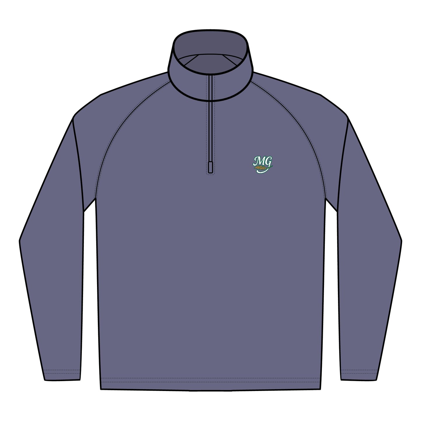 Quarter-Zip Pullover — Embroidered MG Logo Performance Top