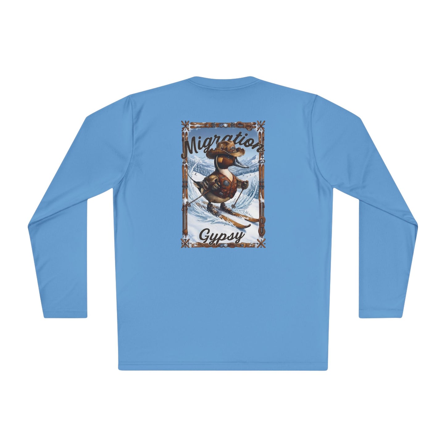 Long Sleeve MG Winter Front Snow Ski Pintail on Back Performance Tee
