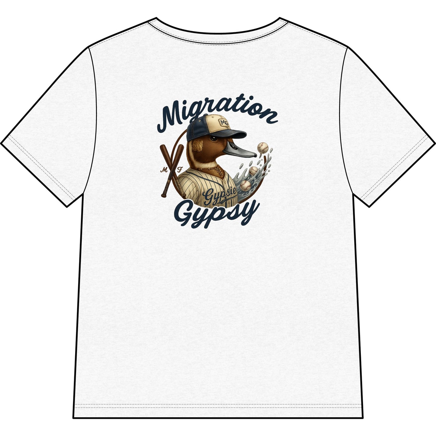 Ladies MG Pintail Baseball V-Neck Tee