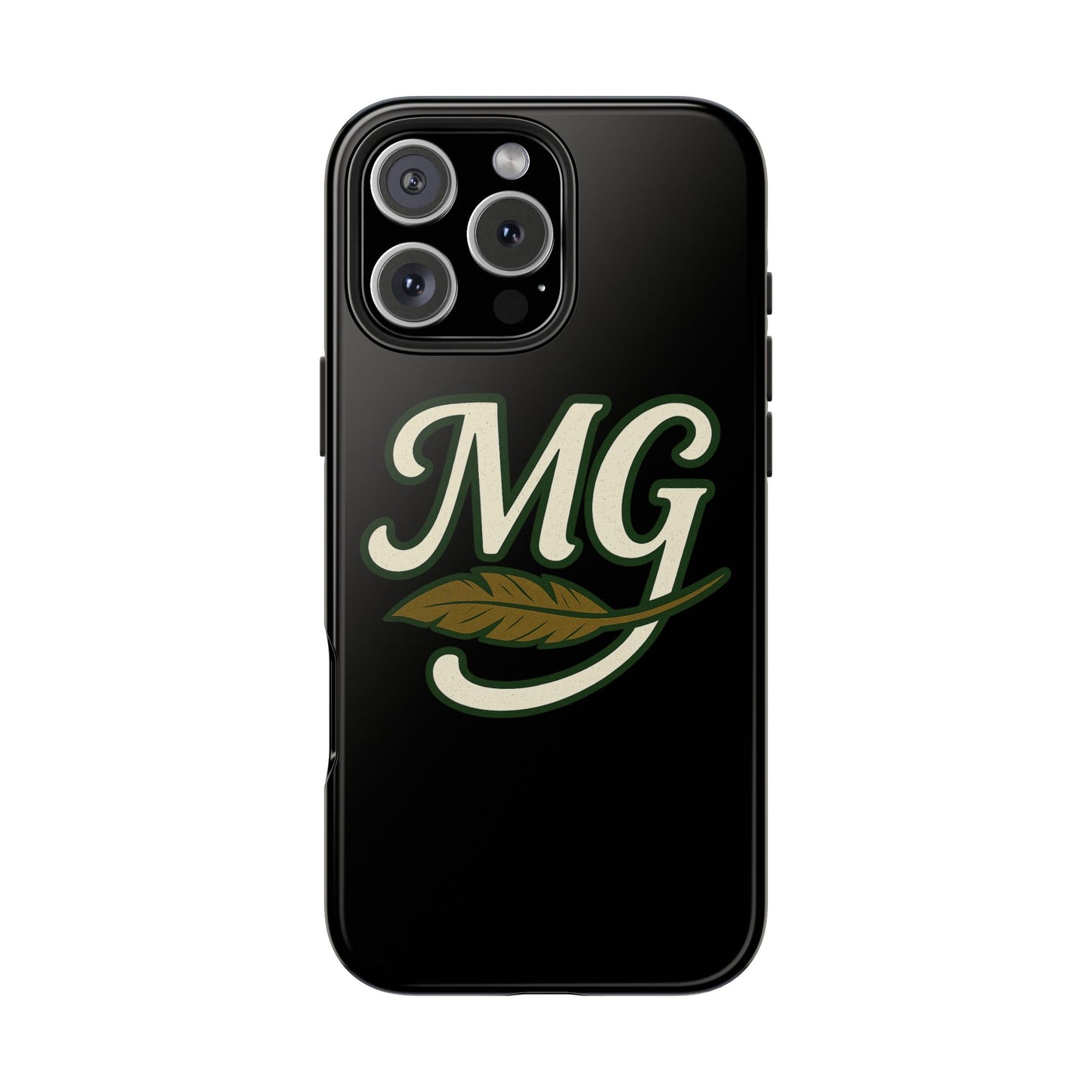 MG Leaf Light Logo Tough Phone Case — Protective Retro Monogram Phone Case