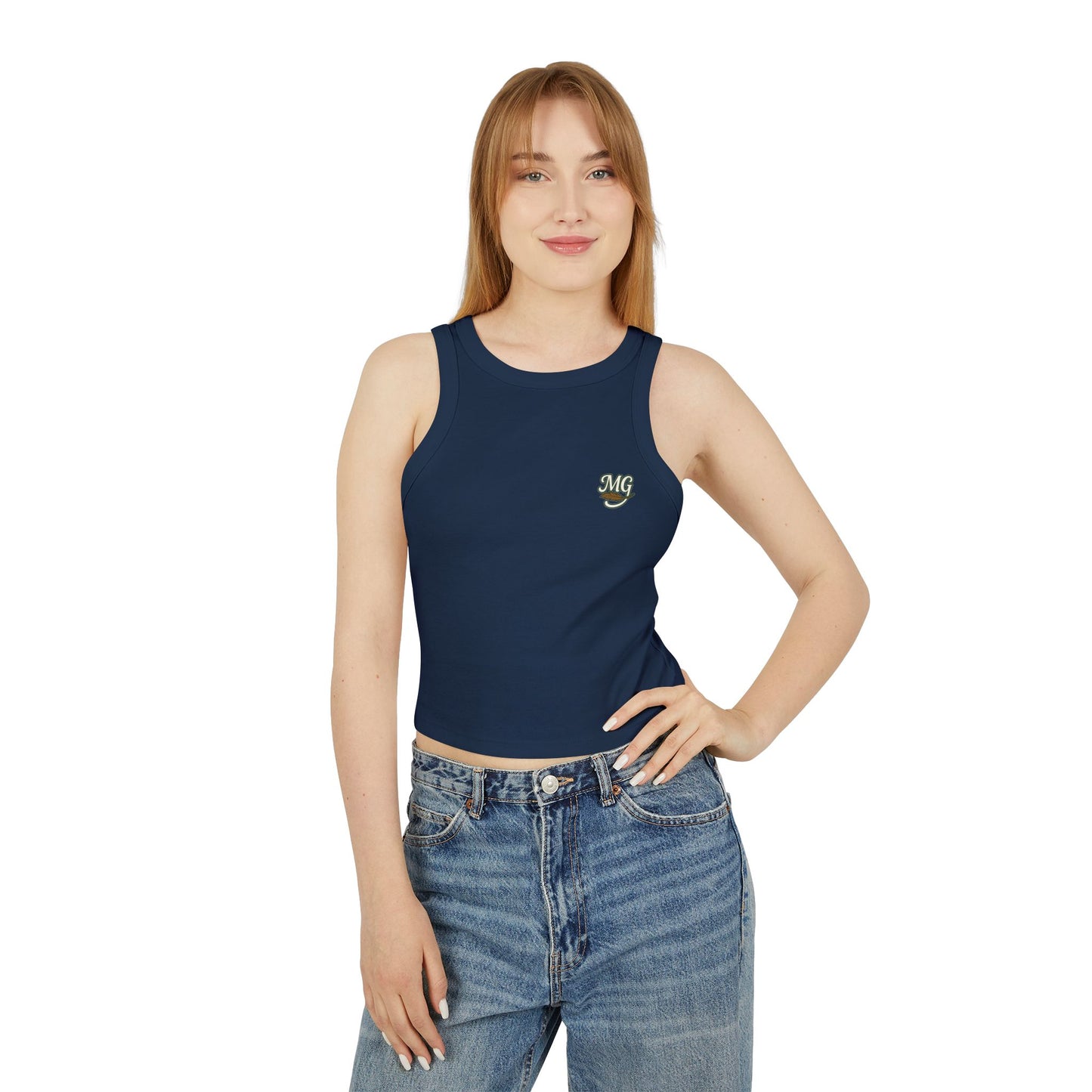 Women's Fitted Micro Mallard Rib Racer Tank Top MG Front