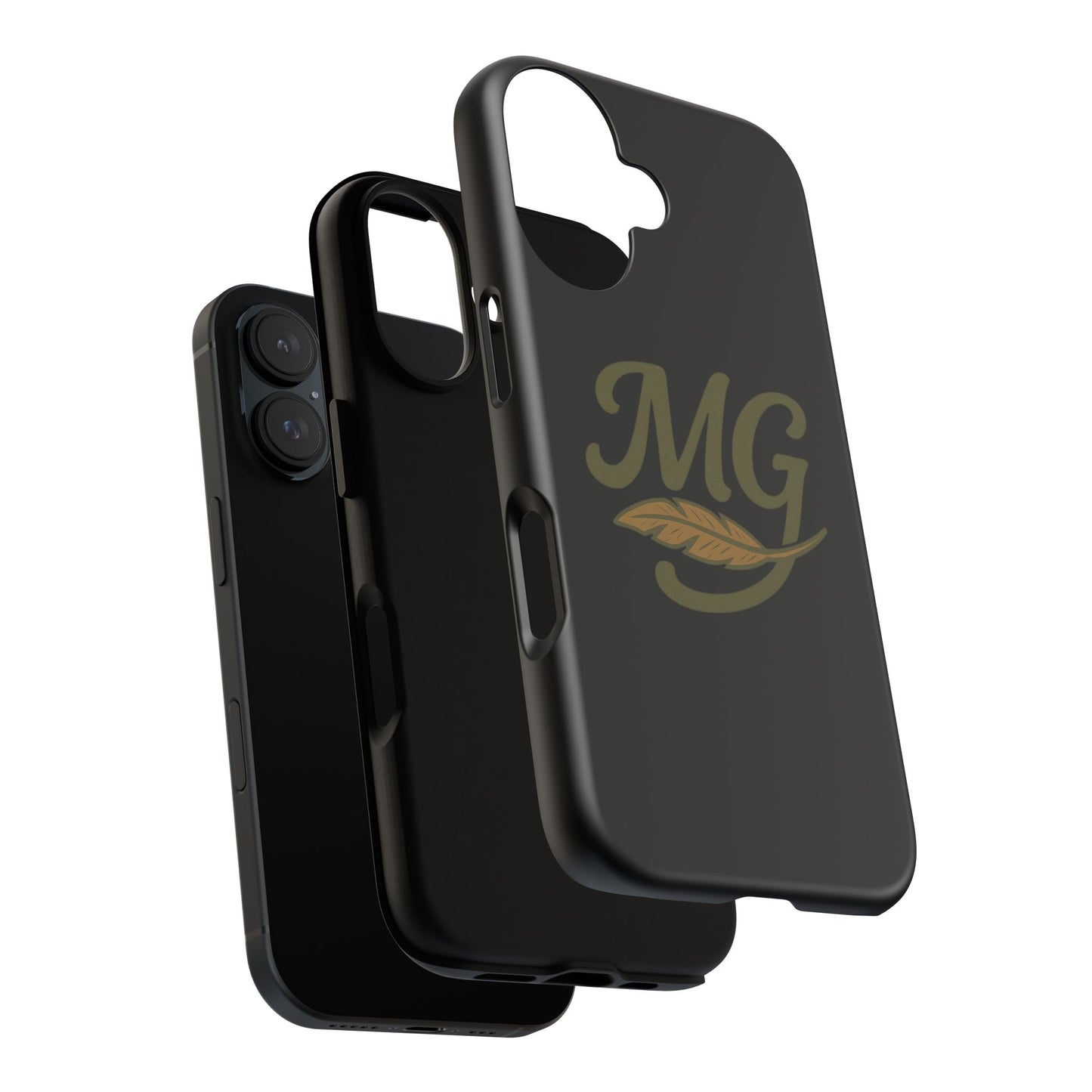 Tough Cases Phone Case — MG Dark Monogram with Leaf Graphic