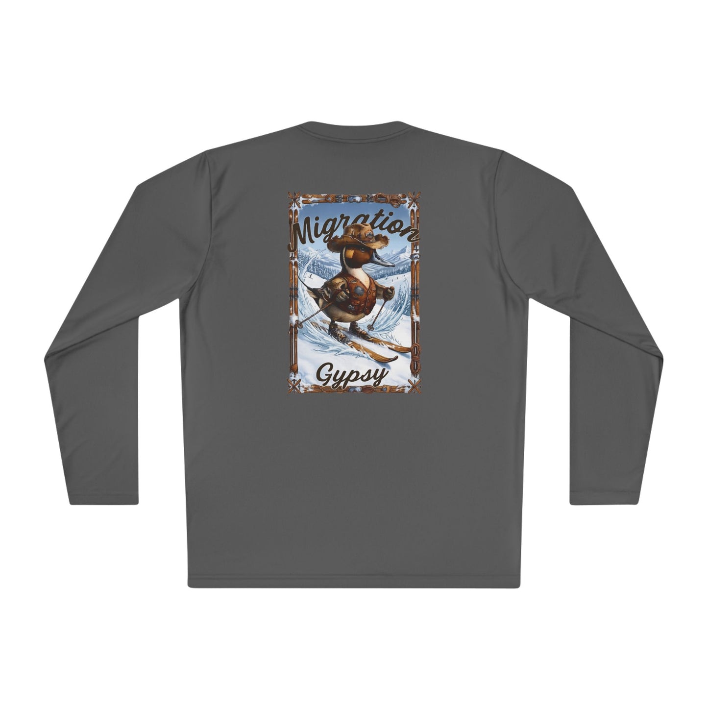 Long Sleeve MG Winter Front Snow Ski Pintail on Back Performance Tee
