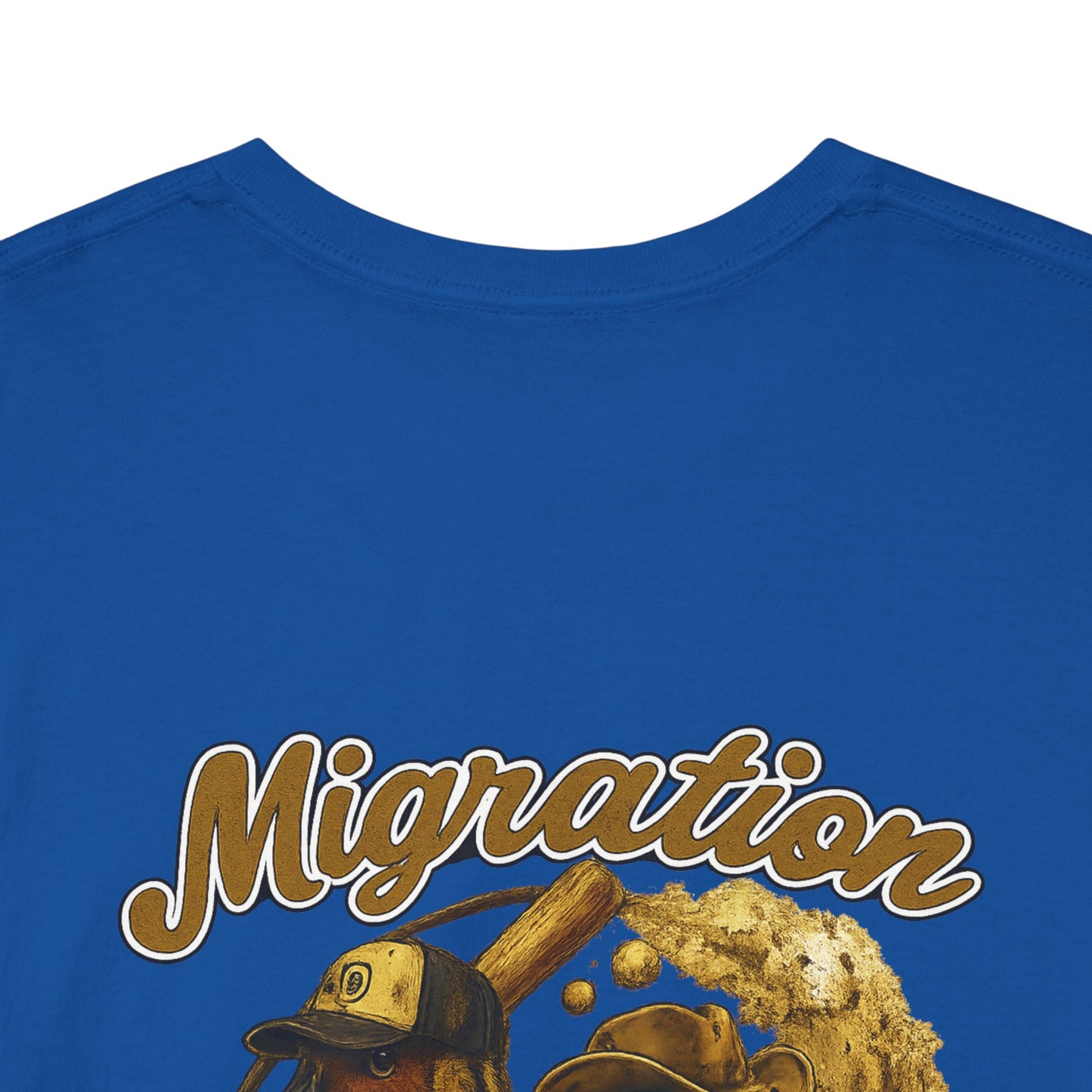 Migration Gypsies T‑Shirt — Front Baseball MG, Player Sleeves