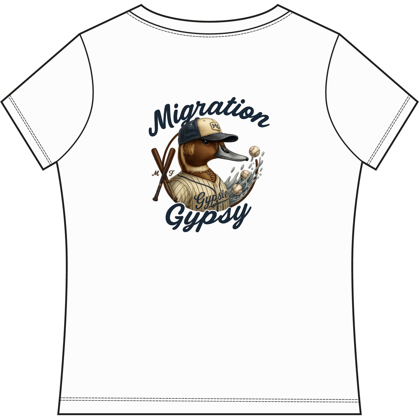 Vintage Women's V-Neck Pintail Baseball Tee