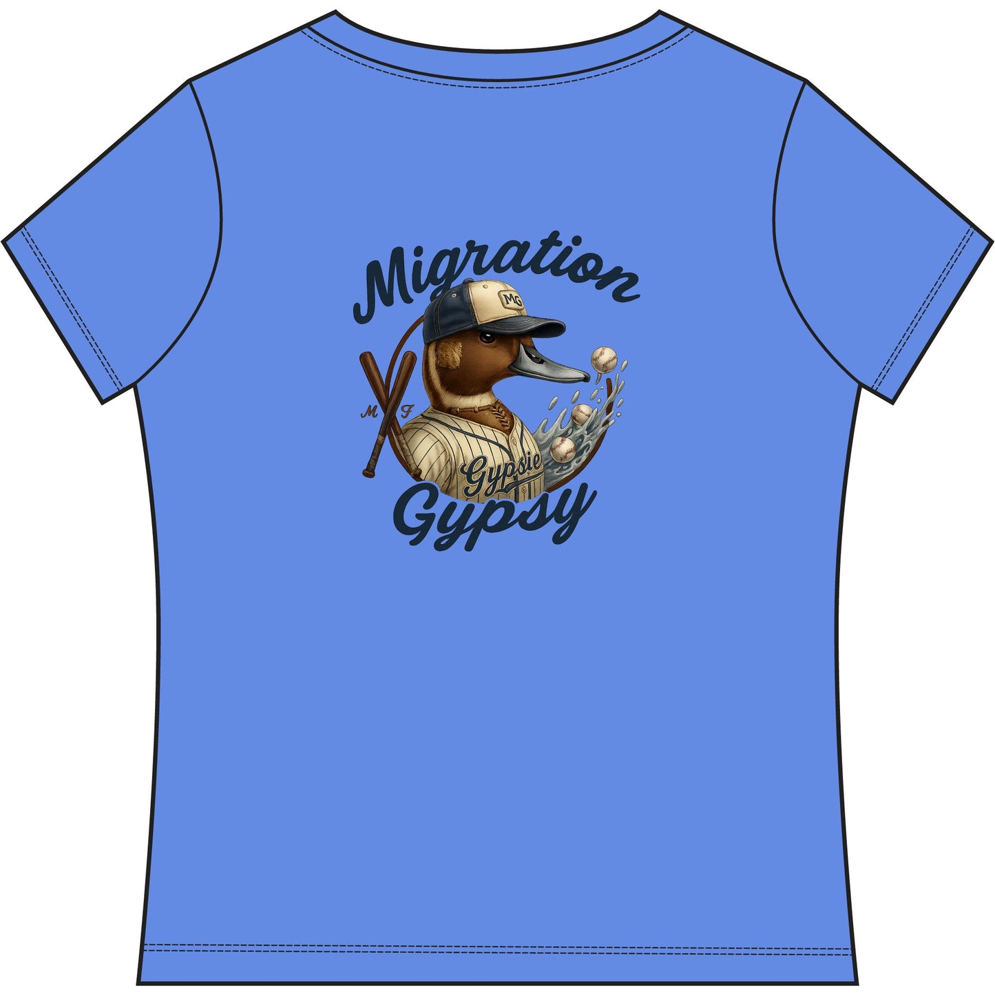 Vintage Women's V-Neck Pintail Baseball Tee