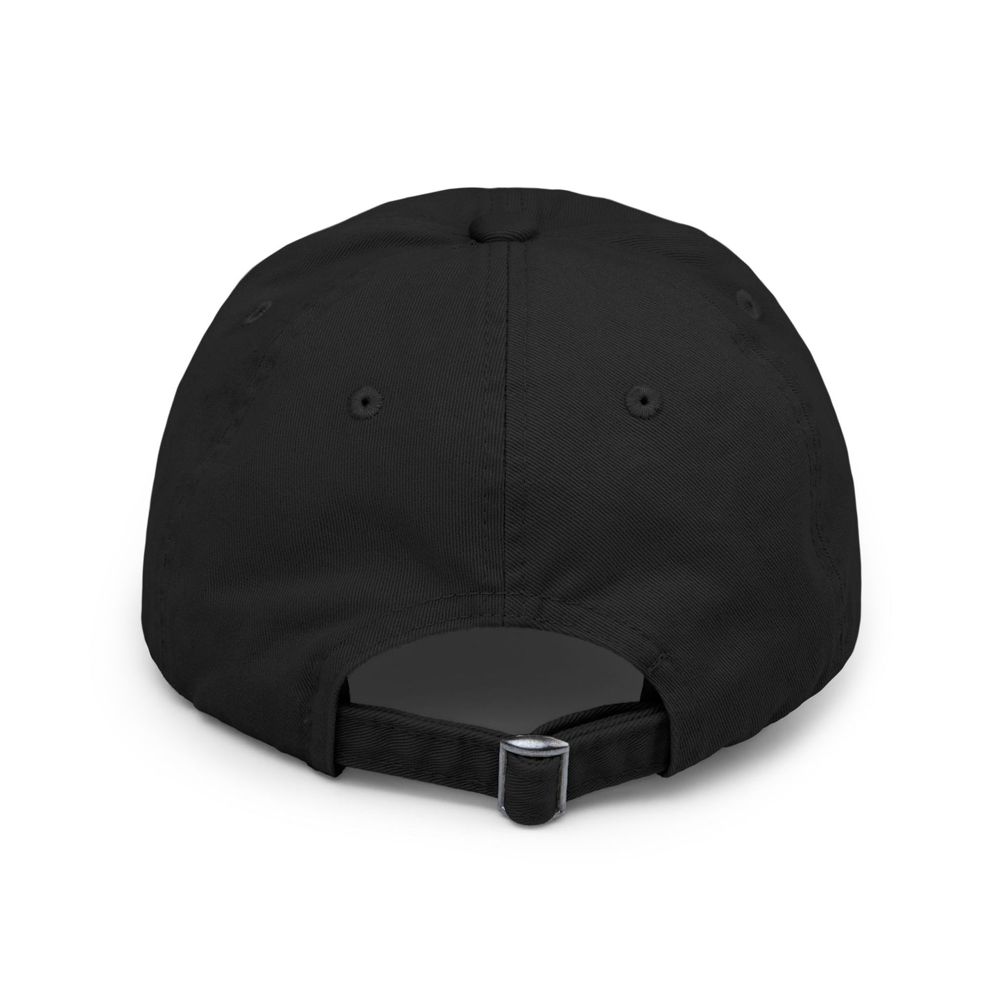 Distressed Black Cap with MG Logo & Feather — Vintage Casual Baseball Hat