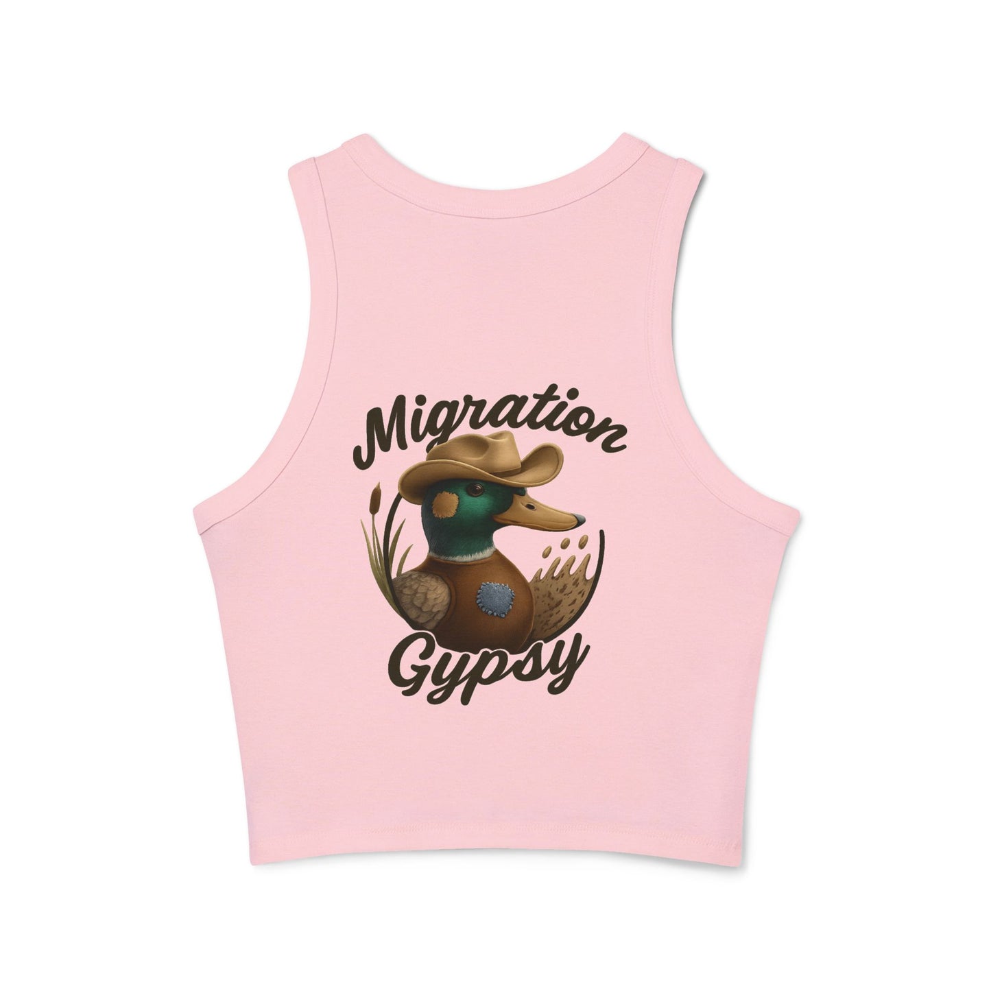 Women's Fitted Micro Mallard Rib Racer Tank Top MG Front