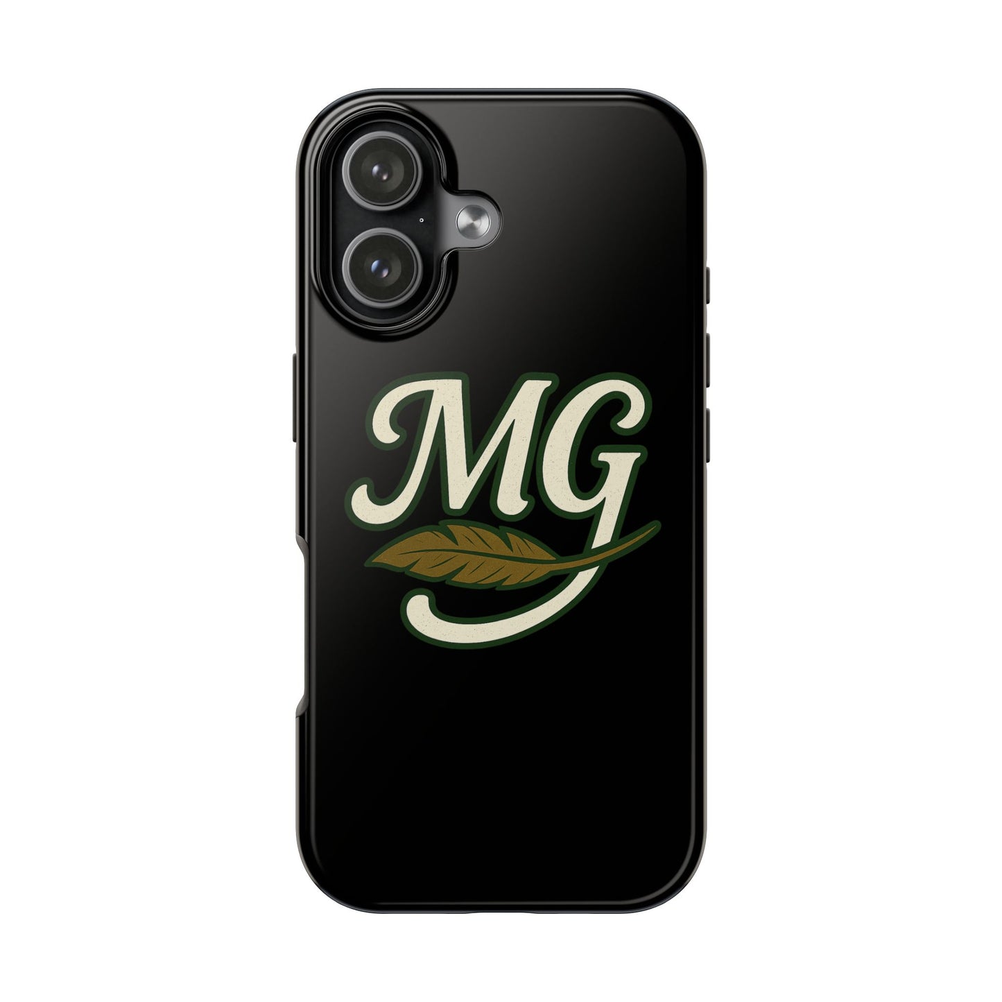 MG Leaf Light Logo Tough Phone Case — Protective Retro Monogram Phone Case
