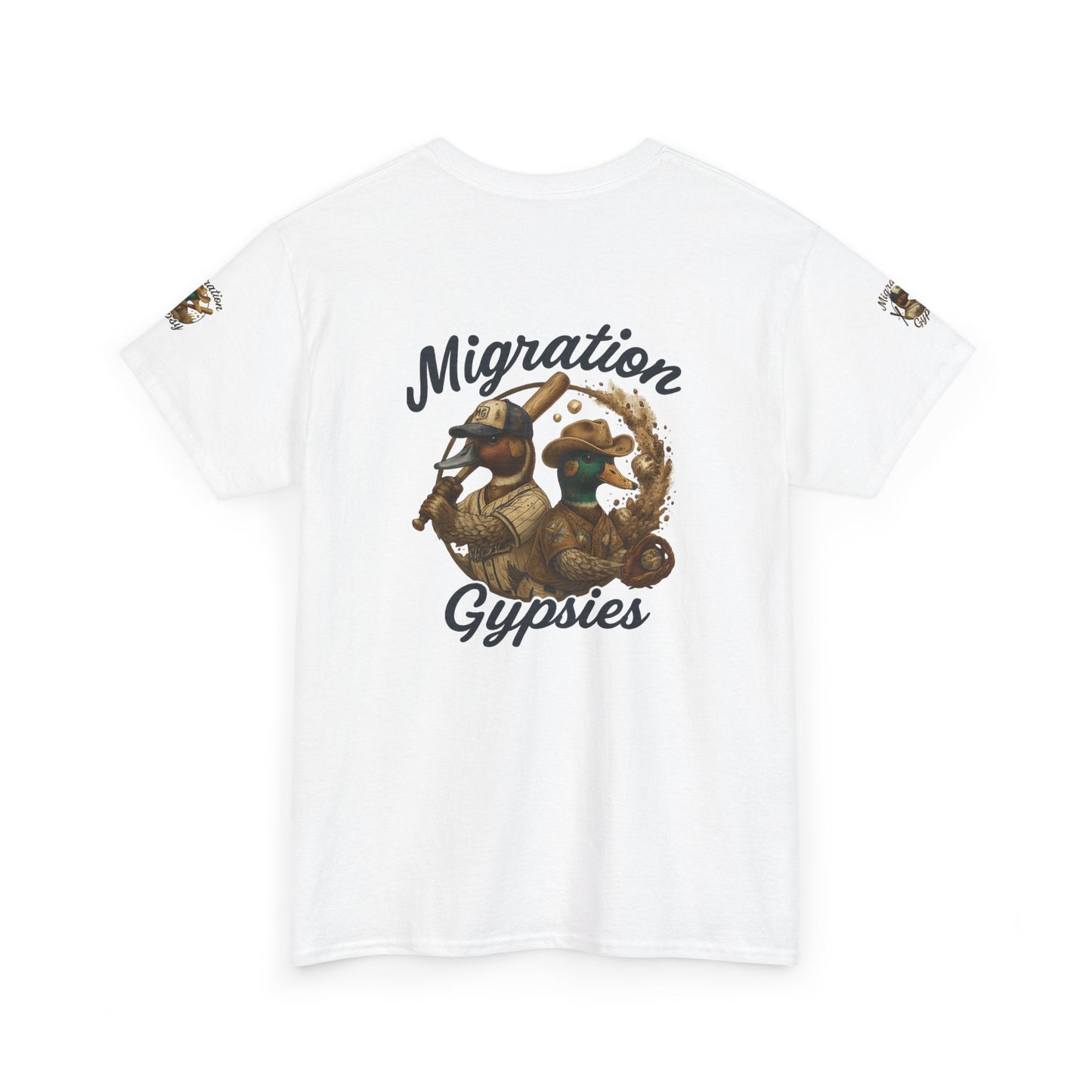 Migration Gypsies T‑Shirt — Front Baseball MG, Player Sleeves