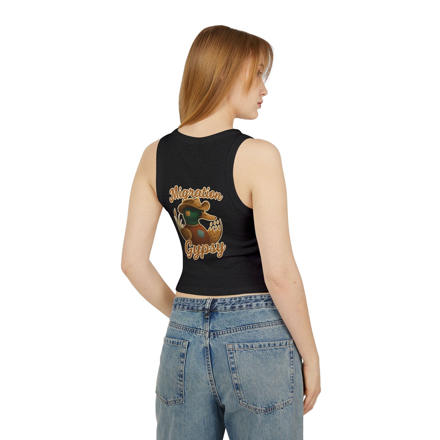 Women's Fitted Micro Mallard Rib Racer Tank Top MG Front